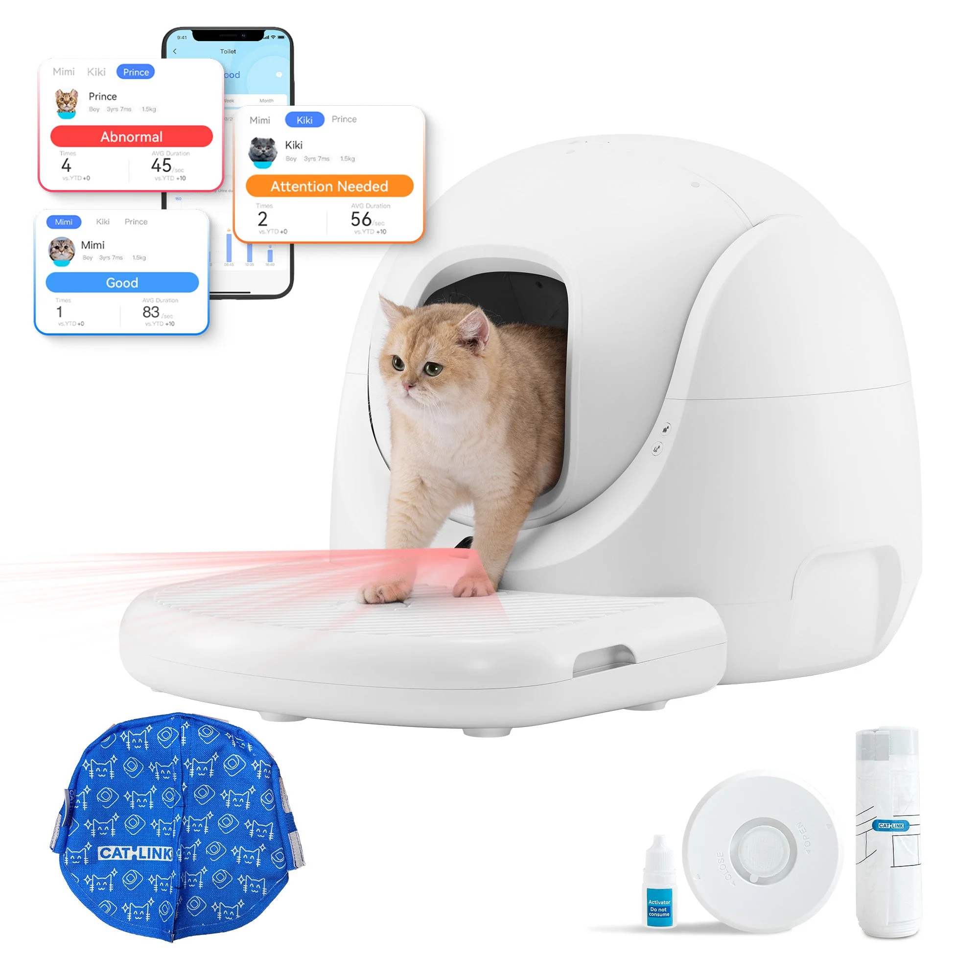 Catlink Baymax (White/ Pink) Self-Cleaning Litter Box - Image 17
