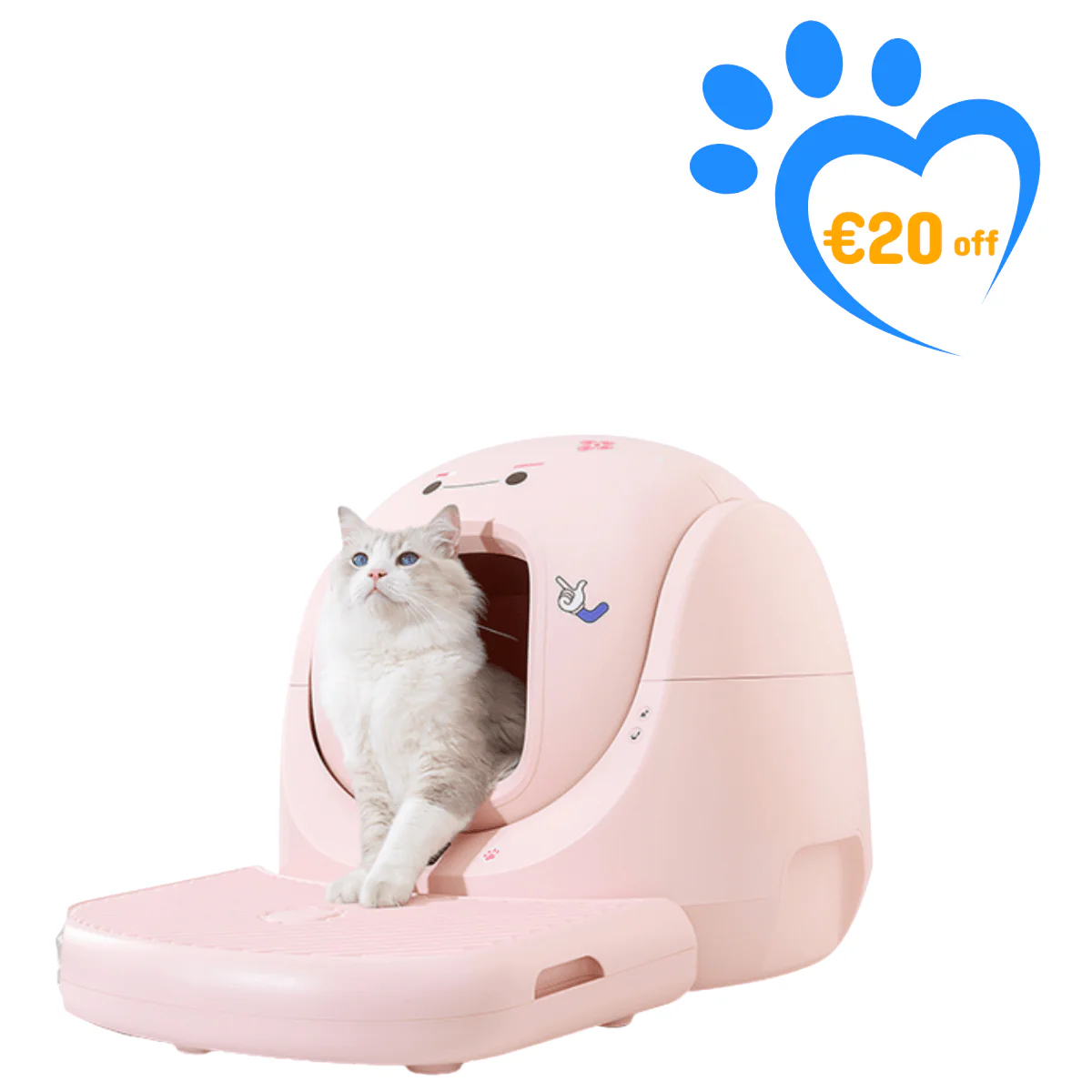 Catlink Baymax (White/ Pink) Self-Cleaning Litter Box - Image 43