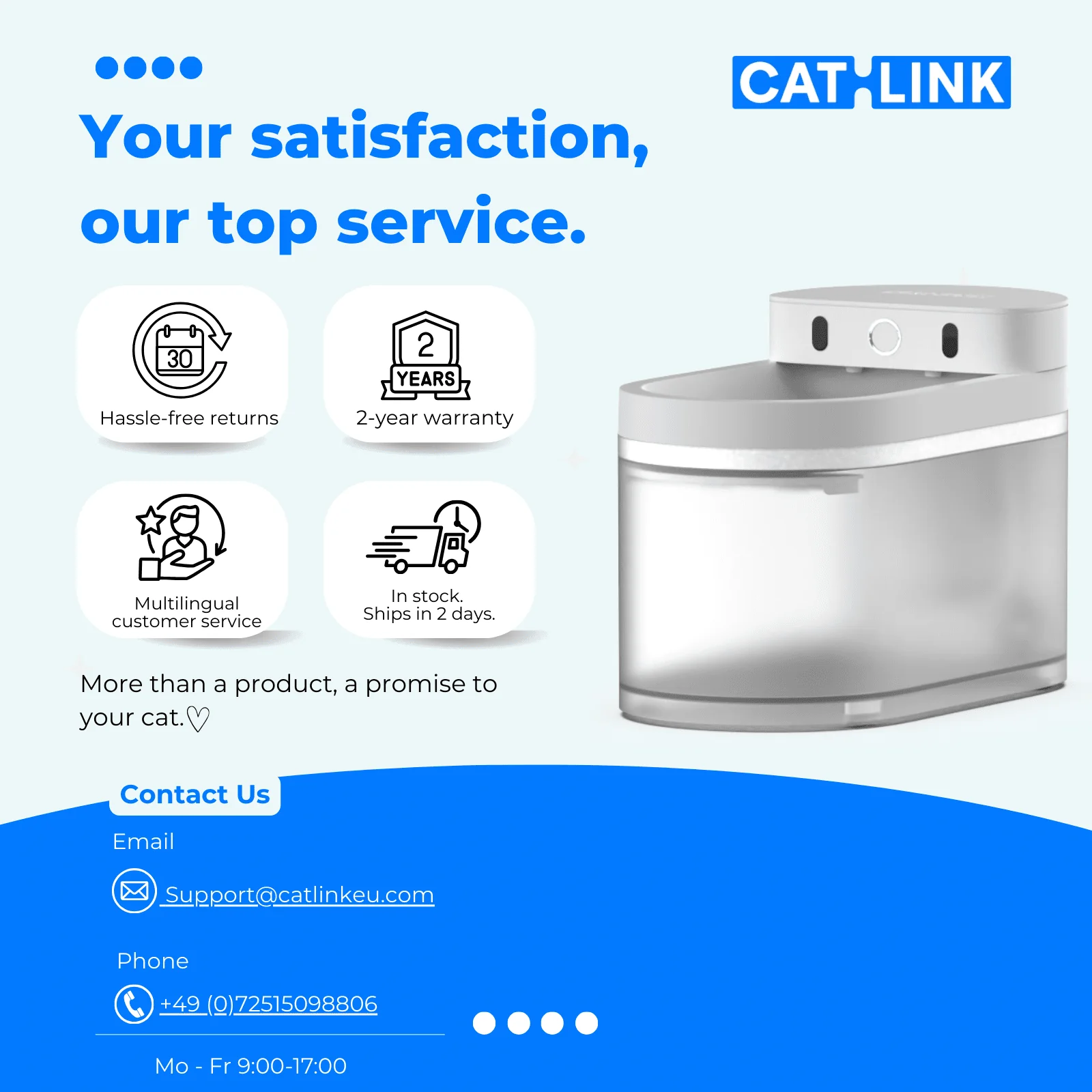 CATLINK W03 Smart Cat Water Fountain - Wireless - Image 11