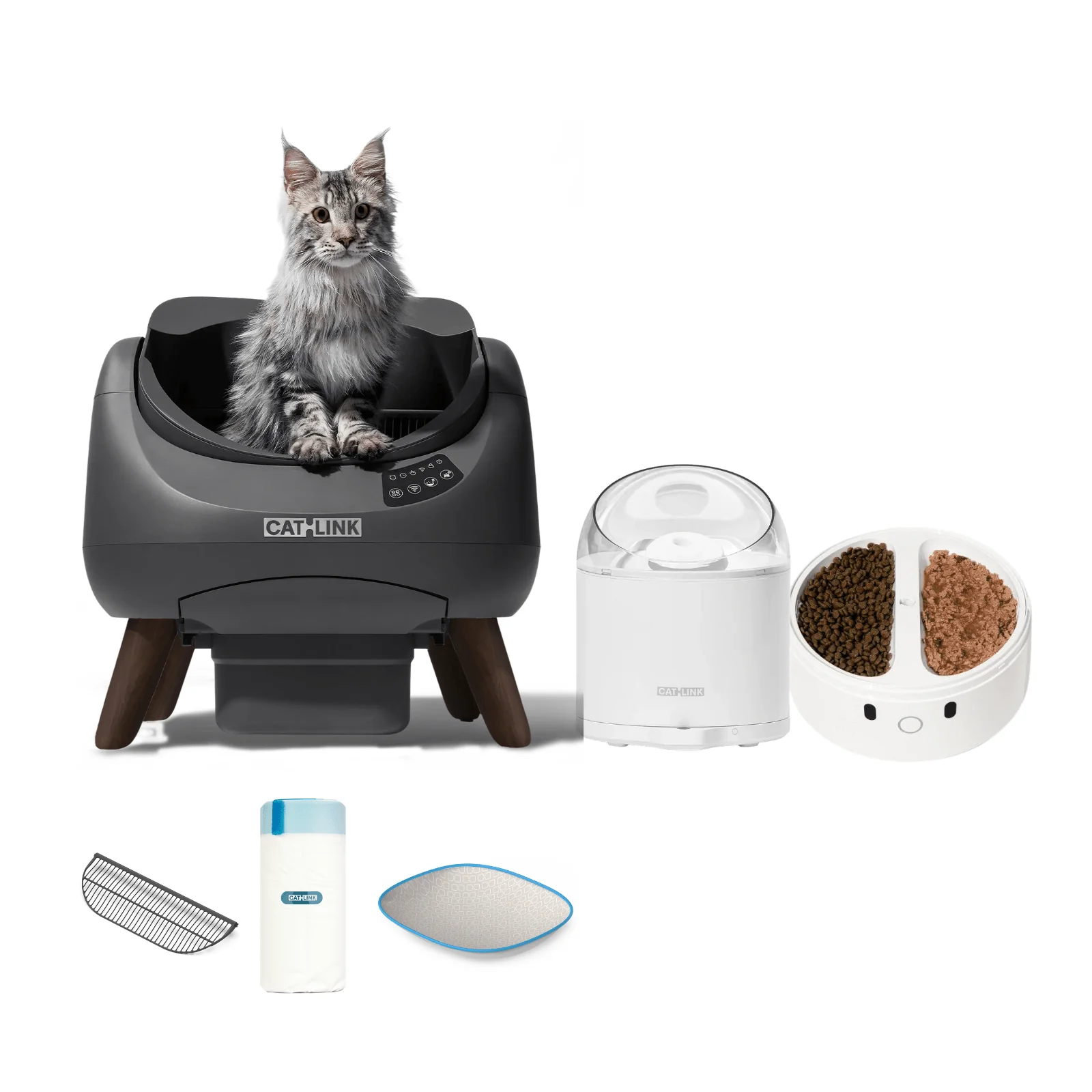 Clean & Feed Bundle - Litter Box, Feeder & Water Fountain Complete Set - Image 104