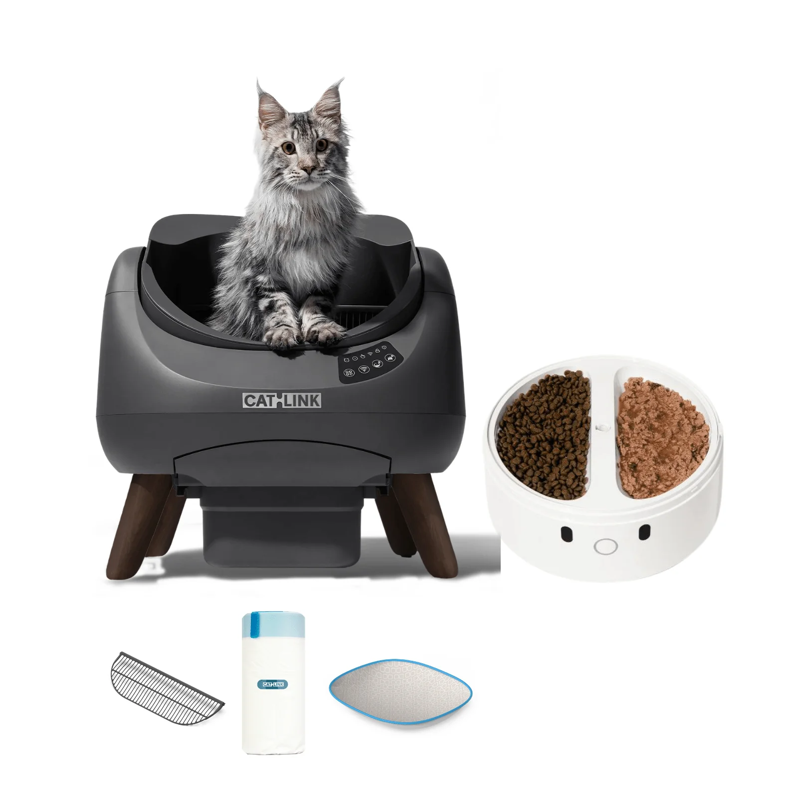 Clean & Feed Bundle - Litter Box, Feeder & Water Fountain Complete Set - Image 16