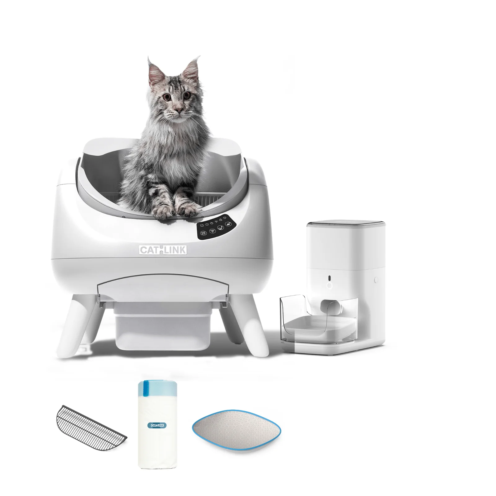 Clean & Feed Bundle - Litter Box, Feeder & Water Fountain Complete Set - Image 5