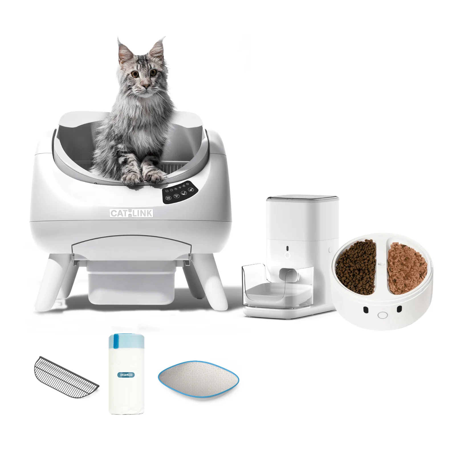 Clean & Feed Bundle - Litter Box, Feeder & Water Fountain Complete Set - Image 62
