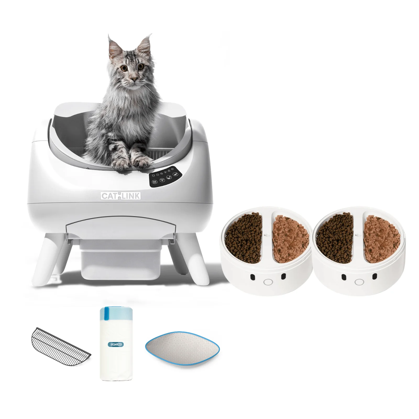 Clean & Feed Bundle - Litter Box, Feeder & Water Fountain Complete Set - Image 64
