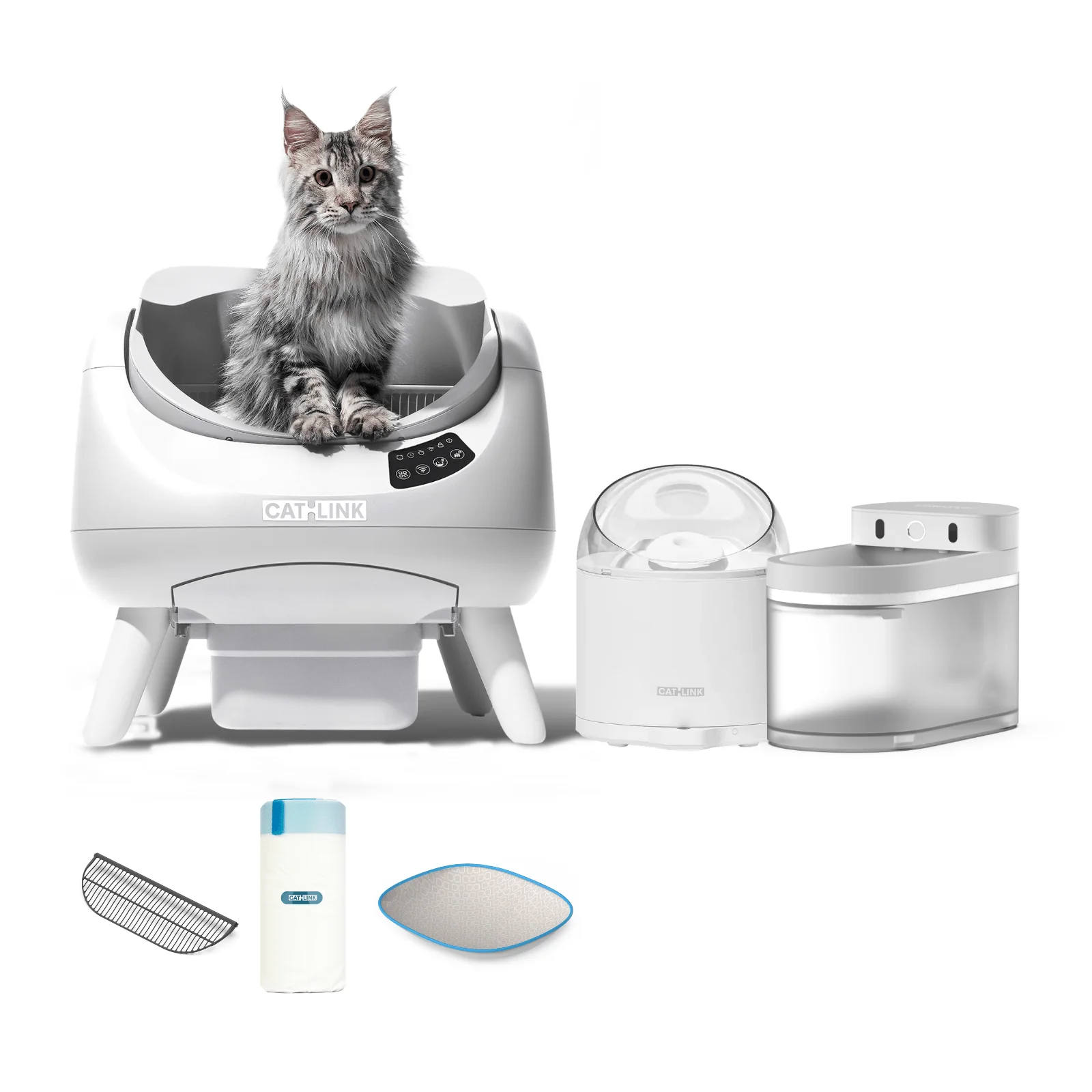 Clean & Feed Bundle - Litter Box, Feeder & Water Fountain Complete Set - Image 65