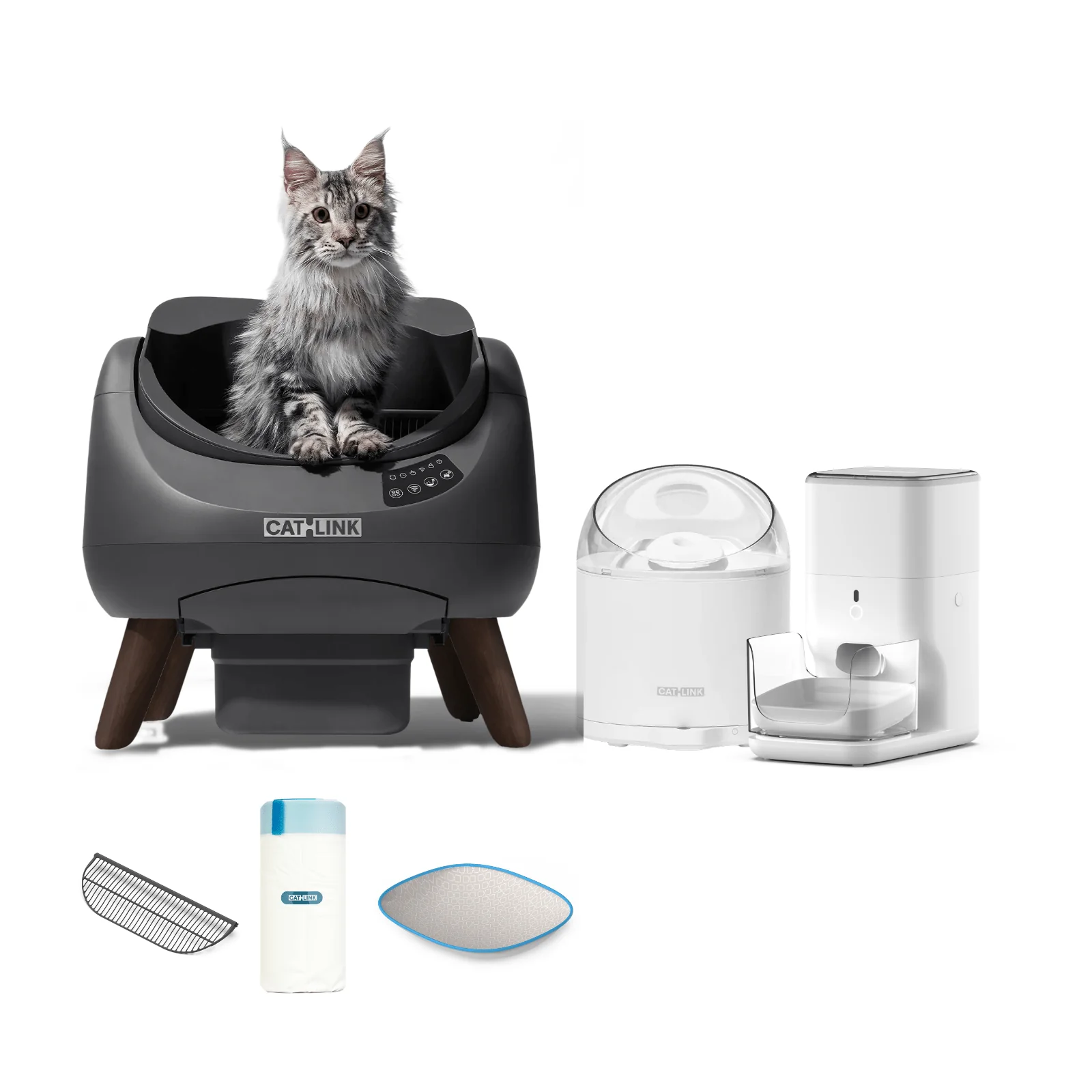 Clean & Feed Bundle - Litter Box, Feeder & Water Fountain Complete Set - Image 70