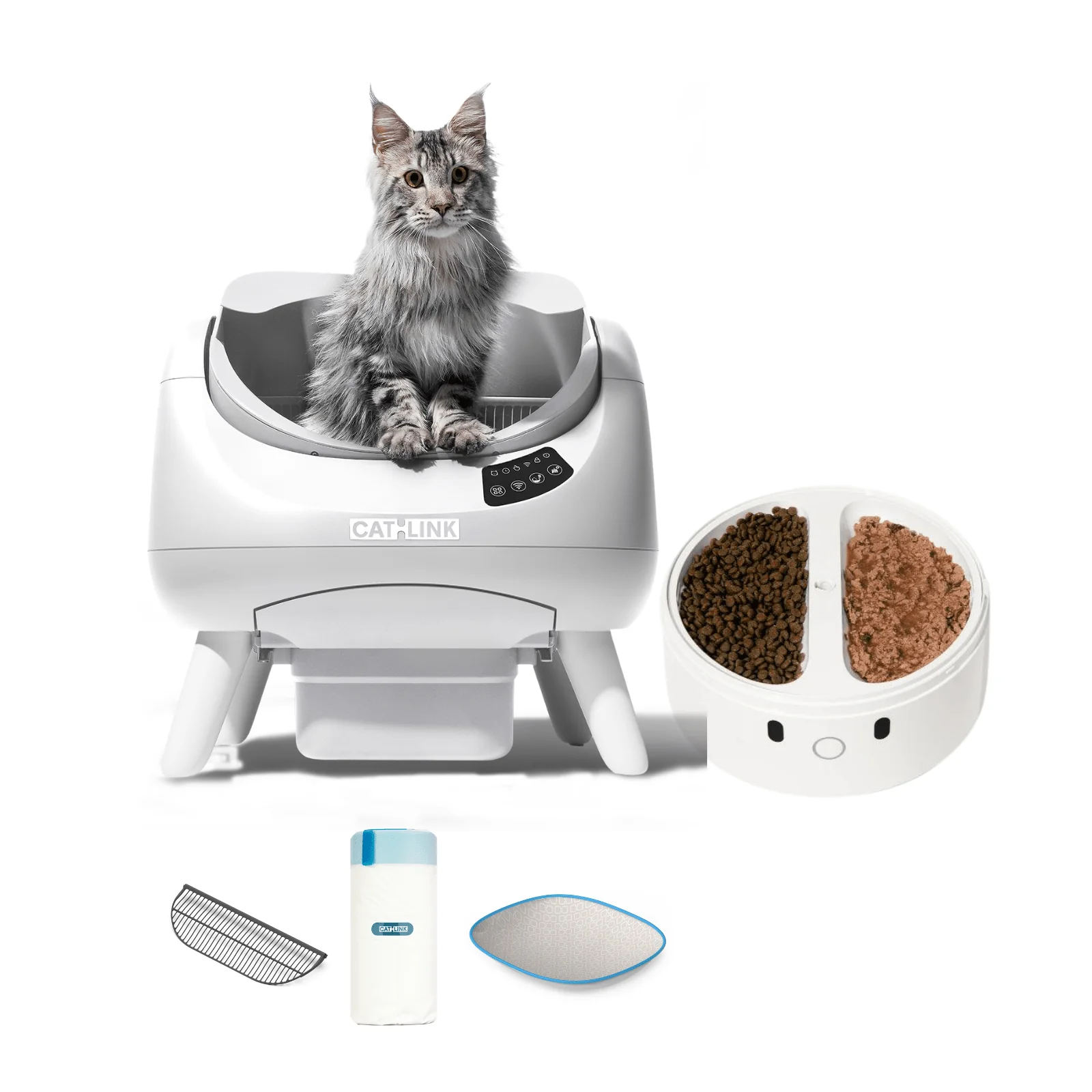 Clean & Feed Bundle - Litter Box, Feeder & Water Fountain Complete Set - Image 8